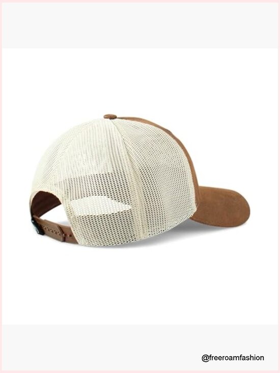 Trucker Cap with Leather Floral Patch Snapback